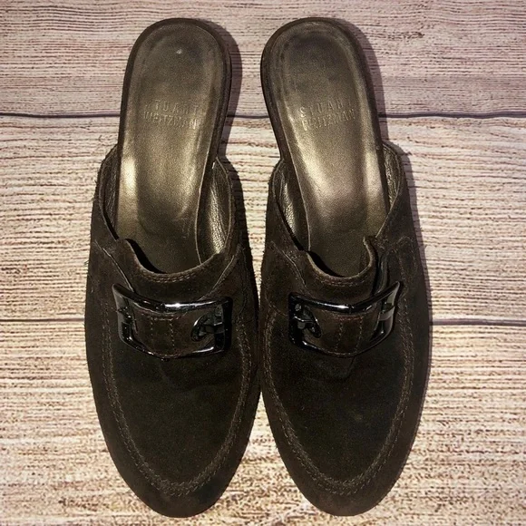 Stuart Weitzman Double Agent Cola Suede Mule - Picture 3 of 12